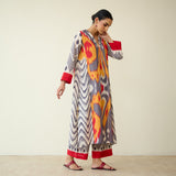 Rhythm Slub Cotton Kurta Set - Mustard & Grey