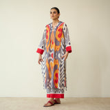 Rhythm Slub Cotton Kurta Set - Mustard & Grey