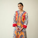 Rhythm Slub Cotton Kurta Set - Mustard & Grey