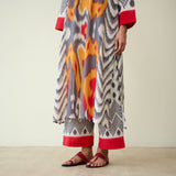 Rhythm Slub Cotton Kurta Set - Mustard & Grey