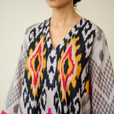 Rhythm Slub Cotton Kurta Set - Pink, Yellow & Black