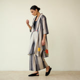 Rose Mulmul Cotton Shrug Set - Black