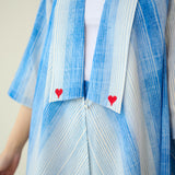 Rose Mulmul Cotton Shrug Set - Azure Blue