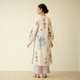Lotus Bloom Mulmul Cotton Kurta Set - Lilac
