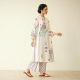Lotus Bloom Mulmul Cotton Kurta Set - Lilac