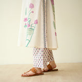 Lotus Bloom Mulmul Cotton Kurta Set - Lilac