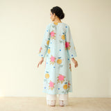 Summer Joy Mulmul Cotton Everyday Kurta - Asmani Blue