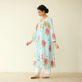 Summer Joy Mulmul Cotton Everyday Kurta - Asmani Blue