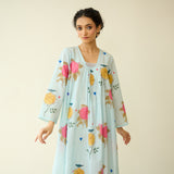 Summer Joy Mulmul Cotton Everyday Kurta - Asmani Blue