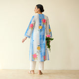 Lazy Summers Mulmul Cotton Kurta - Azure Blue