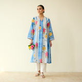 Lazy Summers Mulmul Cotton Kurta - Azure Blue