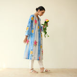 Lazy Summers Mulmul Cotton Kurta - Azure Blue