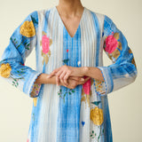 Lazy Summers Mulmul Cotton Kurta - Azure Blue