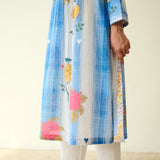 Lazy Summers Mulmul Cotton Kurta - Azure Blue
