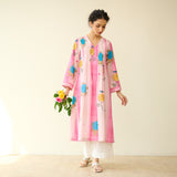 Lazy Summers Mulmul Cotton Kurta - Candy pink