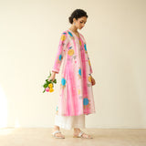 Lazy Summers Mulmul Cotton Kurta - Candy pink