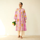 Lazy Summers Mulmul Cotton Kurta - Mulberry Purple