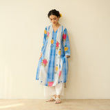 Lazy Summers Mulmul Cotton Kurta - Azure Blue