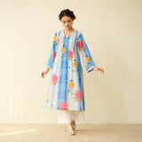 Lazy Summers Mulmul Cotton Kurta - Azure Blue