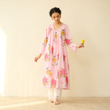 Summer Joy Mulmul Cotton Everyday Kurta - Pastel Pink