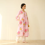 Summer Joy Mulmul Cotton Everyday Kurta - Pastel Pink