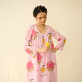 Summer Joy Mulmul Cotton Everyday Kurta - Pastel Pink