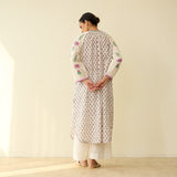 Sunlit Lotus Mulmul Cotton Everyday Kurta - Lilac