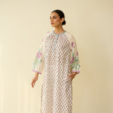 Sunlit Lotus Mulmul Cotton Everyday Kurta - Lilac