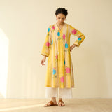 Lazy Summers Mulmul Cotton Kurta - Sunshine Yellow