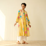 Lazy Summers Mulmul Cotton Kurta - Sunshine Yellow