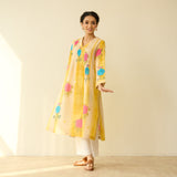 Lazy Summers Mulmul Cotton Kurta - Sunshine Yellow