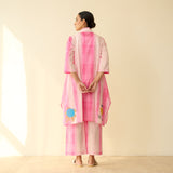 Rose Mulmul Cotton Shrug Set - Candy Pink