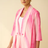 Rose Mulmul Cotton Shrug Set - Candy Pink