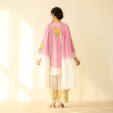 Gulabo Semi Festive Mulmul Cotton Salwar Set with Dupatta - Makhmali Pink