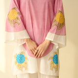 Gulabo Semi Festive Mulmul Cotton Salwar Set with Dupatta - Makhmali Pink