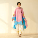 Gulabo Semi Festive Mulmul Cotton Salwar Set with Dupatta - Turmeric Yellow