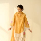 Gulabo Semi Festive Mulmul Cotton Salwar Set with Dupatta - Asmani Blue & Makhmali Pink