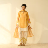 Gulabo Semi Festive Mulmul Cotton Salwar Set with Dupatta - Asmani Blue & Makhmali Pink