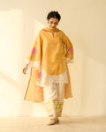Gulabo Semi Festive Mulmul Cotton Salwar Set with Dupatta - Turmeric Yellow