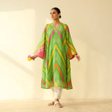 Ruhaani Kota Doria Cotton Semi Festive Kurta - Multicolour