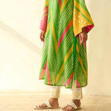 Ruhaani Kota Doria Cotton Semi Festive Kurta - Multicolour