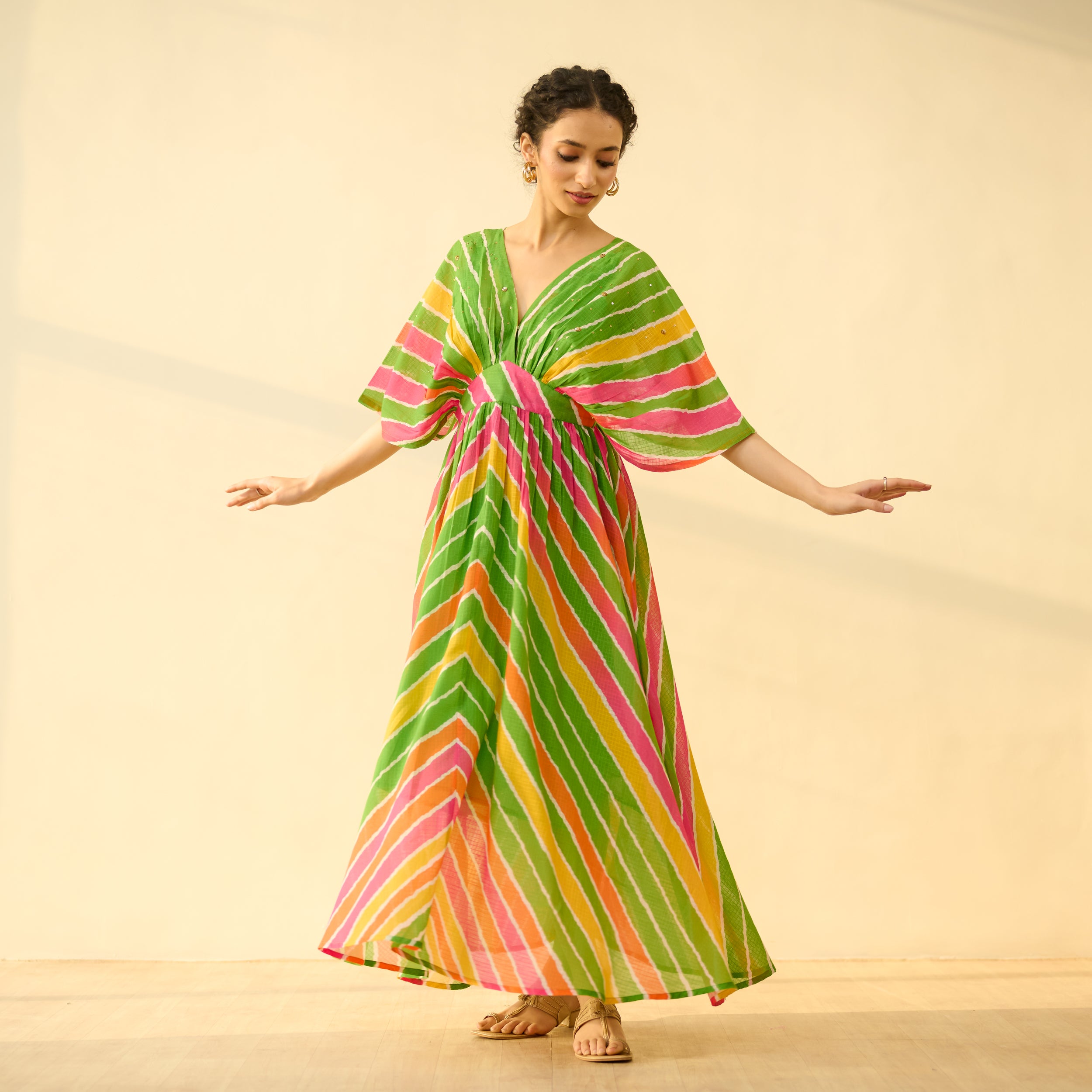 kota cotton dresses Buy Bebo Hand Embroidered Kota Doria Cotton Maxi Dress - Multicolour