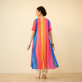 Rani Hand Embroidered Kota Doria Cotton Kurta Set - Multicolor