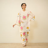 Dilruba Semi Festive Mulmul Cotton Salwar Set - Ivory