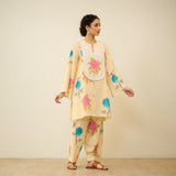 Dilruba Semi Festive Mulmul Cotton Salwar Set - Butter Yellow