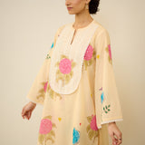 Dilruba Semi Festive Mulmul Cotton Salwar Set - Butter Yellow