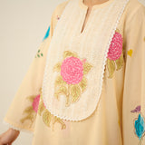 Dilruba Semi Festive Mulmul Cotton Salwar Set - Butter Yellow