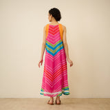 Sawan Leheriya Kota Doria Cotton Dress - Multicolour