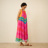 Sawan Leheriya Kota Doria Cotton Dress - Multicolour