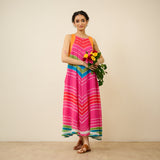 Sawan Leheriya Kota Doria Cotton Dress - Multicolour